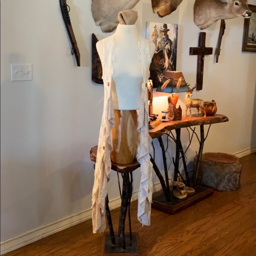 Copper Feather Design upcycled vest/duster